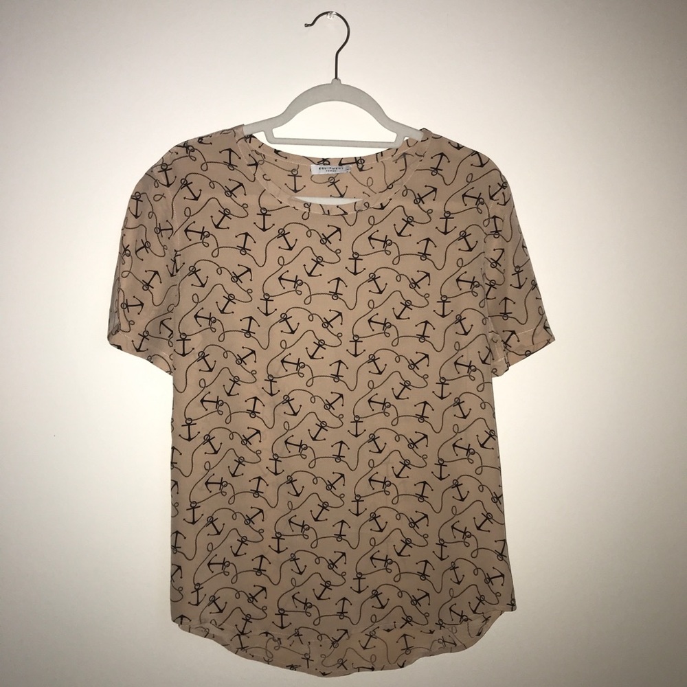Equipment - Anchor Print Silk Top